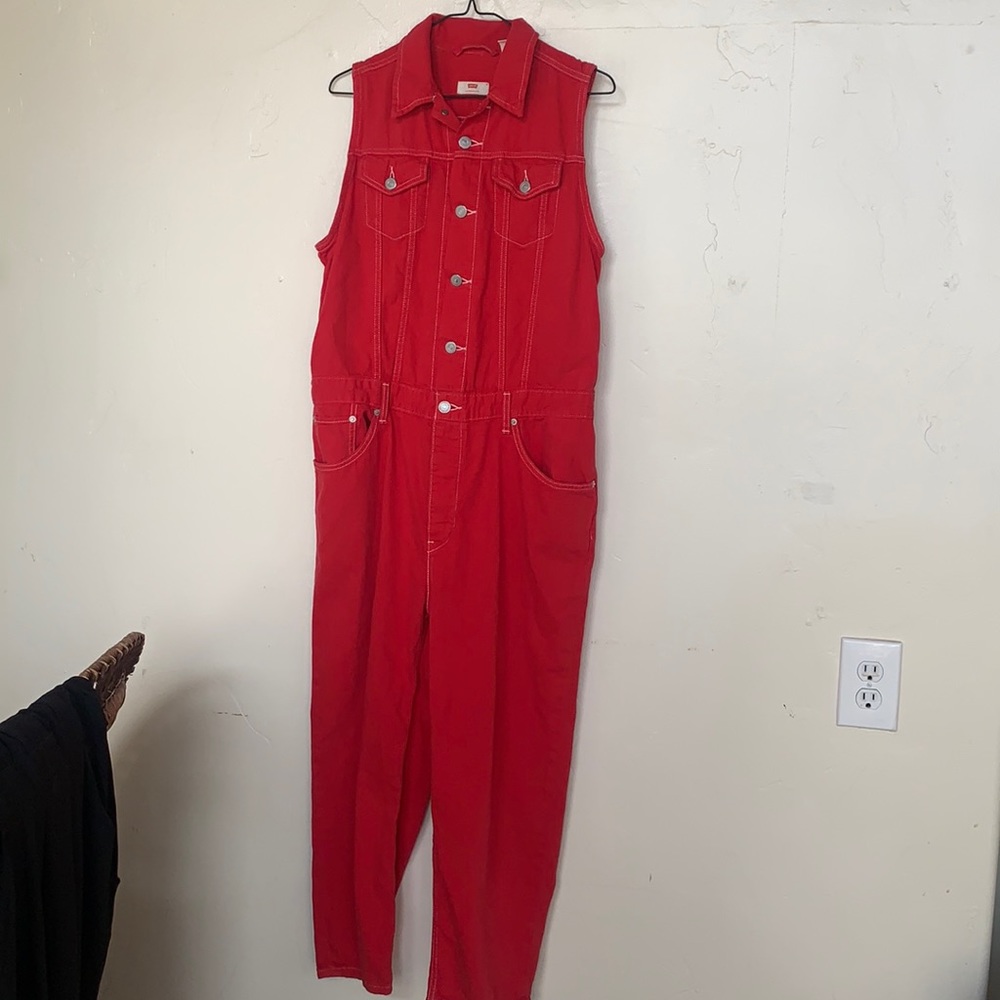 Levi’s red jumpsuit
